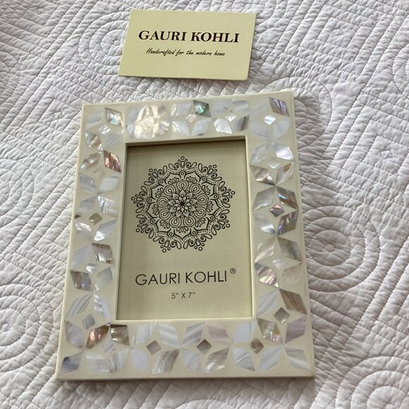 NEW Gauri Kohli Uday Picture Frame  5" X 7" Handcrafted Mother Of Pearl Mosaic G - Picture 13 of 16
